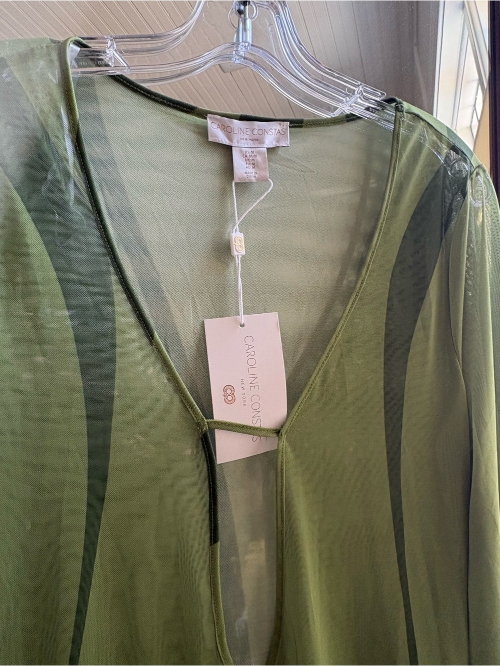 NWT Caroline Constas Sheer Zulina Maxi Dress Cover Up size M - Picture 4 of 6